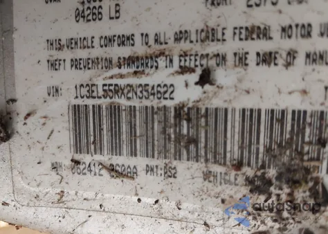 2002 Chrysler Sebring Lxi from USA, damaged, VIN 1C3EL55RX2N354622